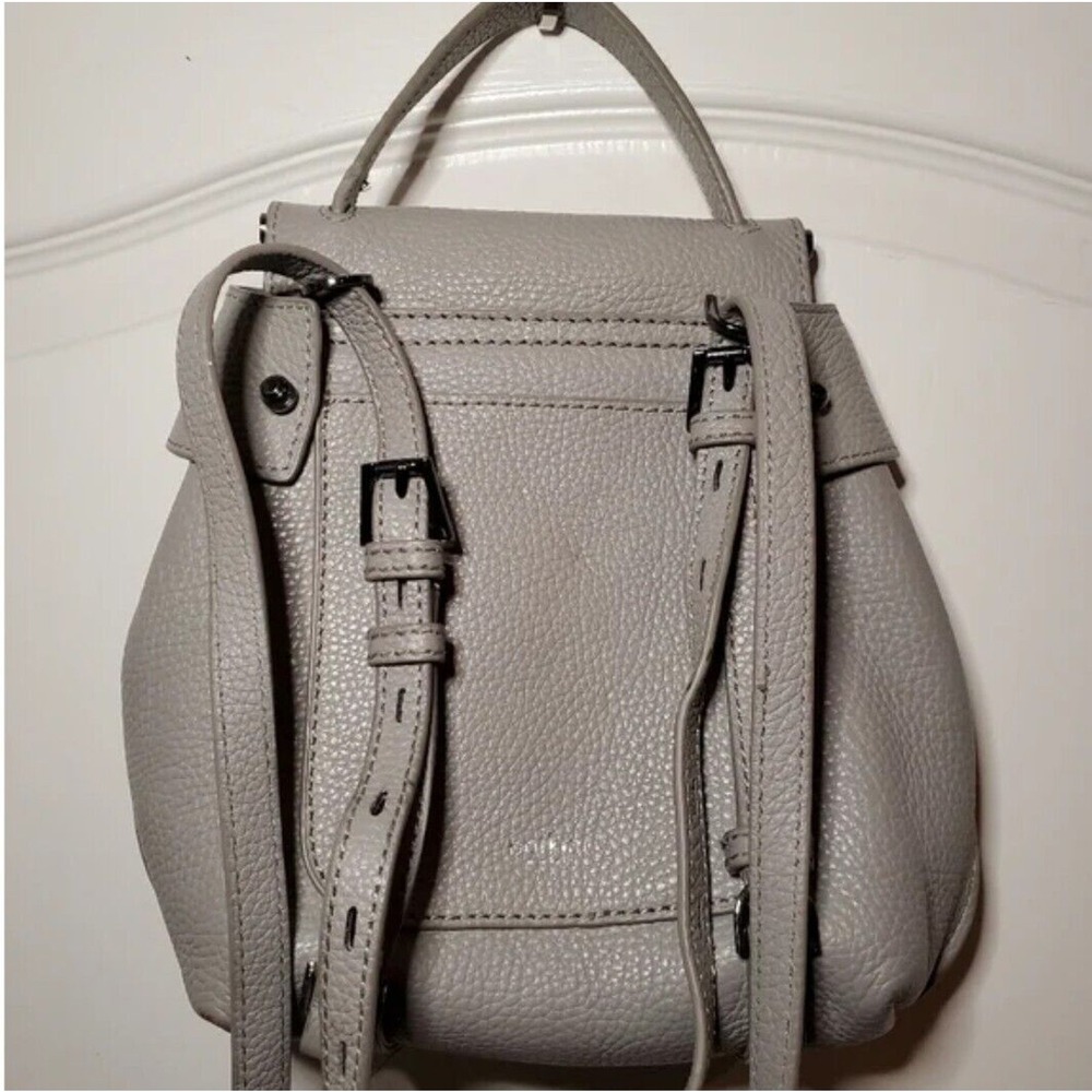 Botkier New York Valentina Grey Pebbled Leather Convertible Backpack Bag - Picture 3 of 12